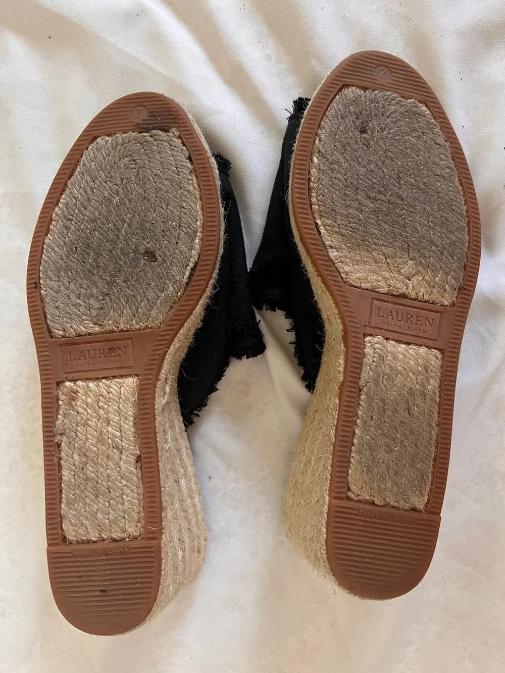 Lauren Ralph Lauren Woven Espadrille Wedge Mule - Black